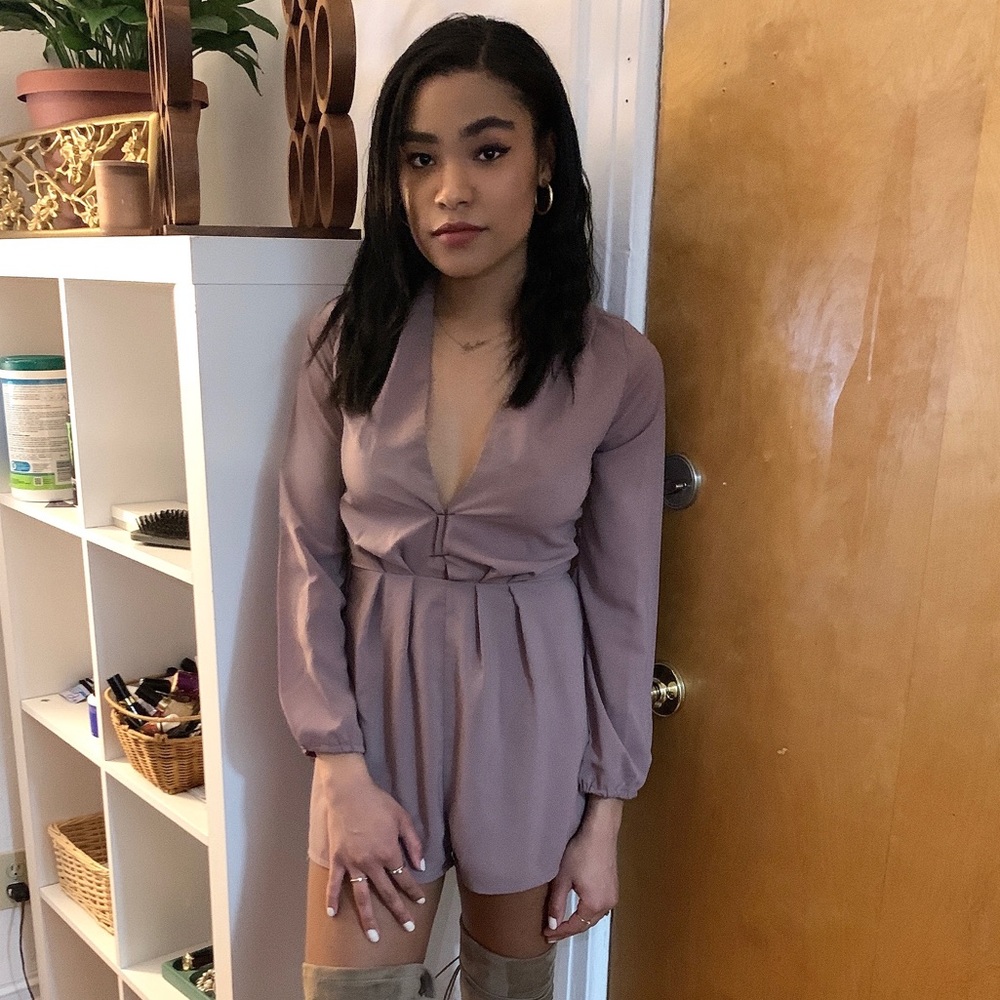 🔴Mauve Tobi long sleeve romper